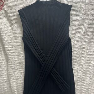 Black Ribbed high neck/mock neck/turtleneck top from Abercrombie